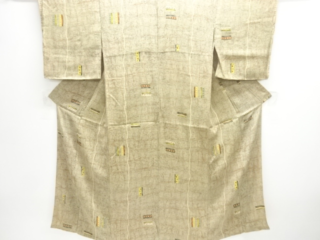 JAPANESE KIMONO / ANTIQUE KIMONO / SILK / MON KINSHA / TANZAKU